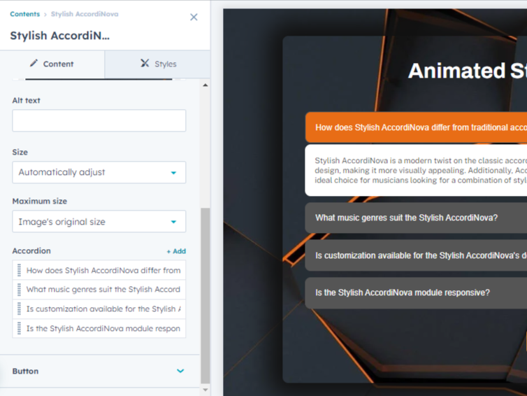 Personalize Your Accordion Sections